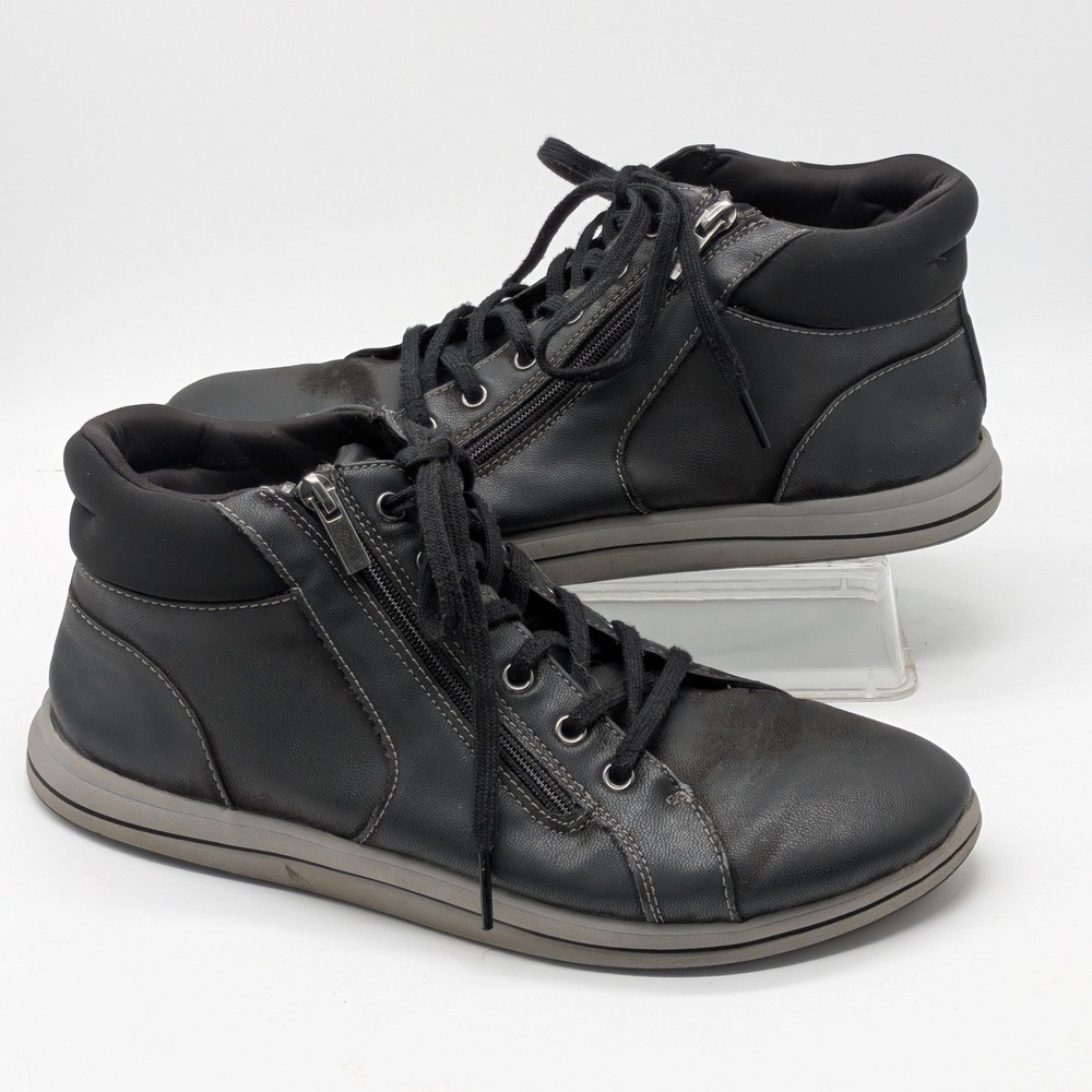 Clarks Cloudsteppers Womens 10M Black Ankle Boots Lace Up Side Zip Comfort